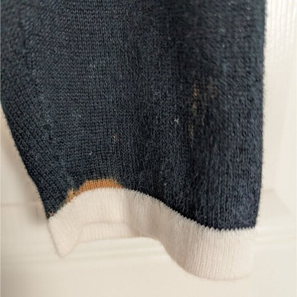 All Points Snowman Cardigan Womens Size Large Black Beaded Christmas Winter - Picture 6 of 13